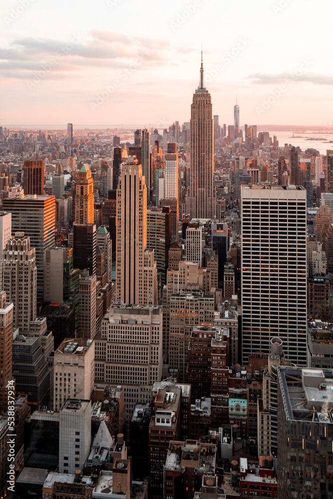 USA, New York, New York City, Midtown Manhattan at dusk